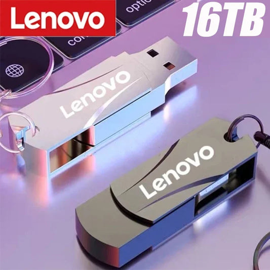 Lenovo 16TB 8TB USB Flash Drivers 3.0 Usb 2TB 1TB Metal High Speed Pendrive Portable Stick Flash Memory Storage U Disk Adapter